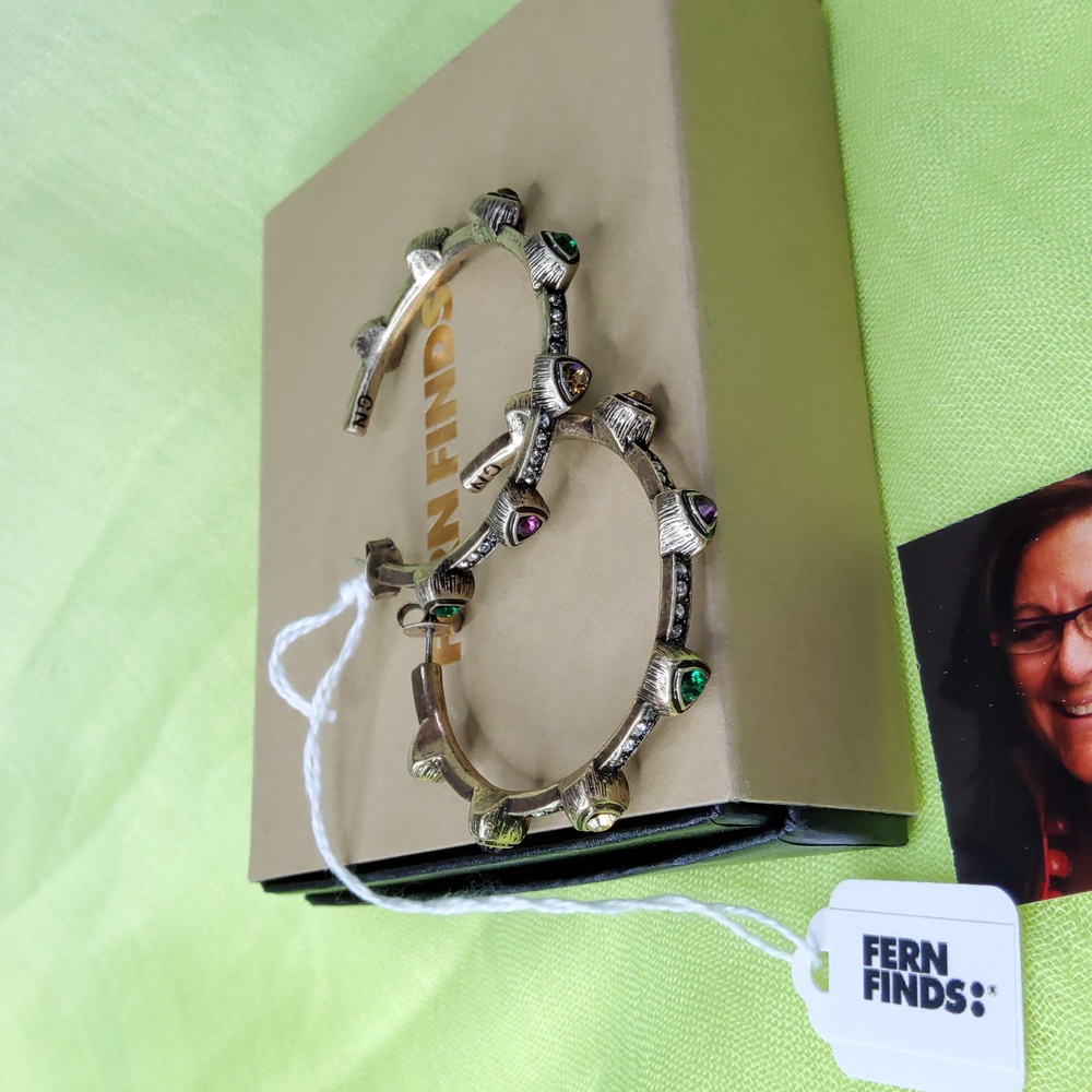 Fern Finds Crystal Hoop Earrings.